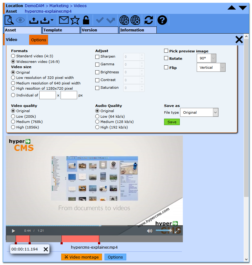 earbeitung von Video- und Audio-Dateien